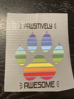 Bügelbild DTF pawsitively awesome hundepfote rainbow