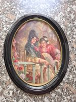 quadro vintage ovale dama spagnola