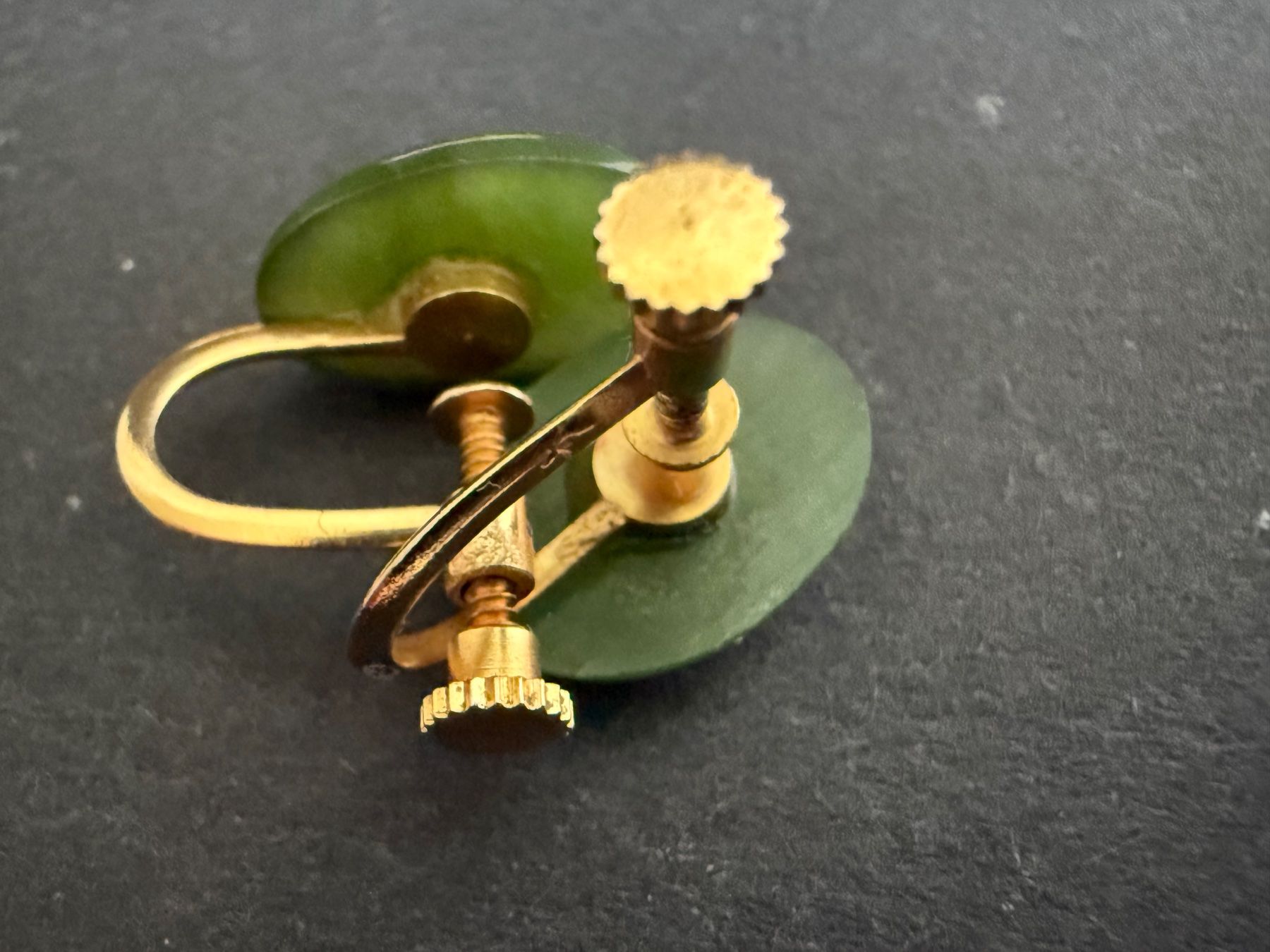 Orecchini pendenti & Orecchini a lobo: Vintage Ohrclips mit Jade – Usato da Spiegel b. Bern venduto da Rogger72 5