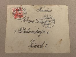 Kleiner Antiker Brief Münsterlingen - Zürich 1911 schön 