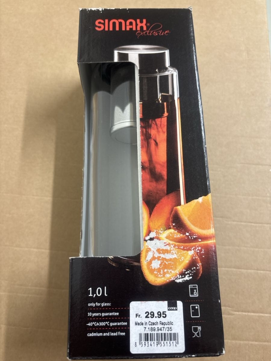 Borracce & Thermos: Simax Glasflasche mit Teesieb - Ideal für Eistee Nr.9 – Nuovo e nell'imballaggio originale da Wallisellen venduto da ASZT 1