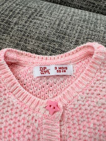 Baby Strickjacke DP am rosa Grösse 59 cm 