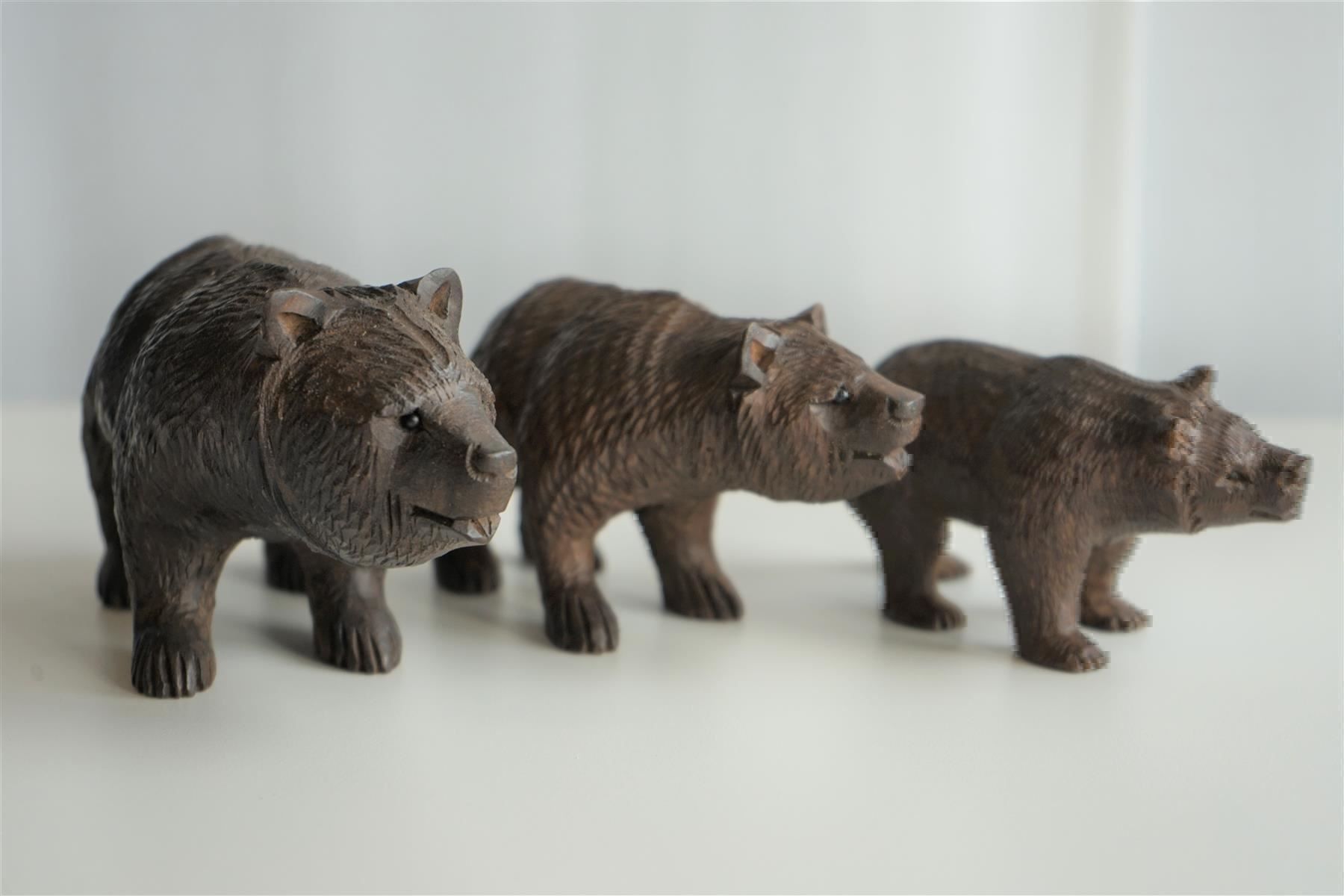 Figuren: 3 Bären, geschnitzt – Gebraucht aus Brienz BE von P.Edelweiss 1