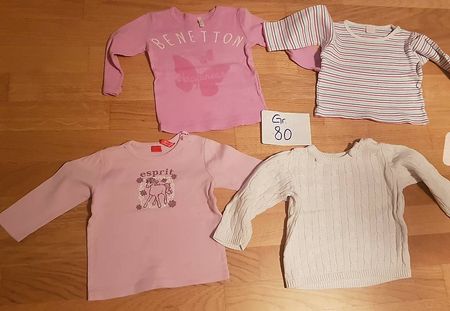 4 Langarmshirts/Pulli gr. 80