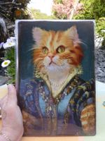 4 BLECHSCHILDER KATZEN KÖNIGLICH - SCHÖN - FABRIKNEU IN OV