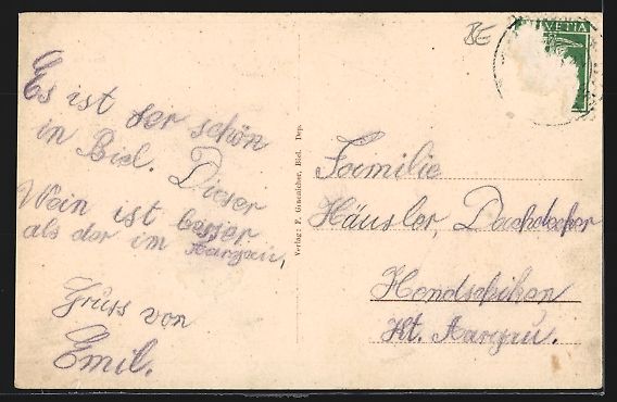 Cartoline postali: Magglingen, Panorama mit Ort vom Kurhaus – Usato da Berlin venduto da bartko-reher 1