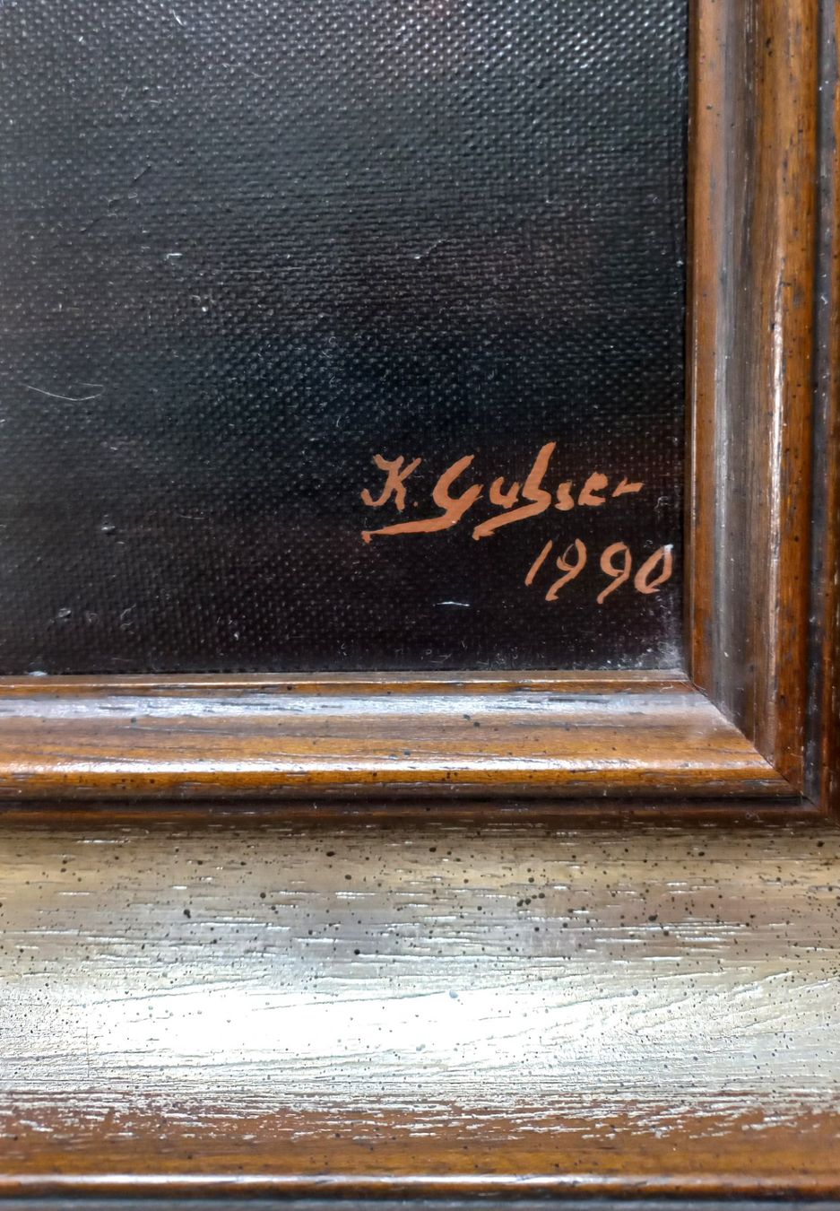 Gemälde: Ölgemälde sign. K. Gubser 1990, gerahmt – Gebraucht aus Bévilard von Orscha 2