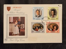 Timbre Jersey noces d'argent 1947-1972 premier jour