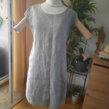 Leichtes Leinenkleid Schmetterling Druck Gr. M Sommerkleid