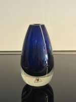 Vase Glas blau Okkolin Riihimäki Finnland 60er Jah