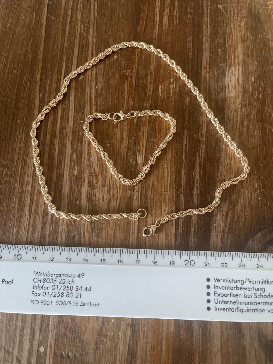Catenine: Collier/ bracelet  couleurs dorée jaune solide  liquidation – Nuovo (secondo la descrizione) da Kloten venduto da Vermicelles 1