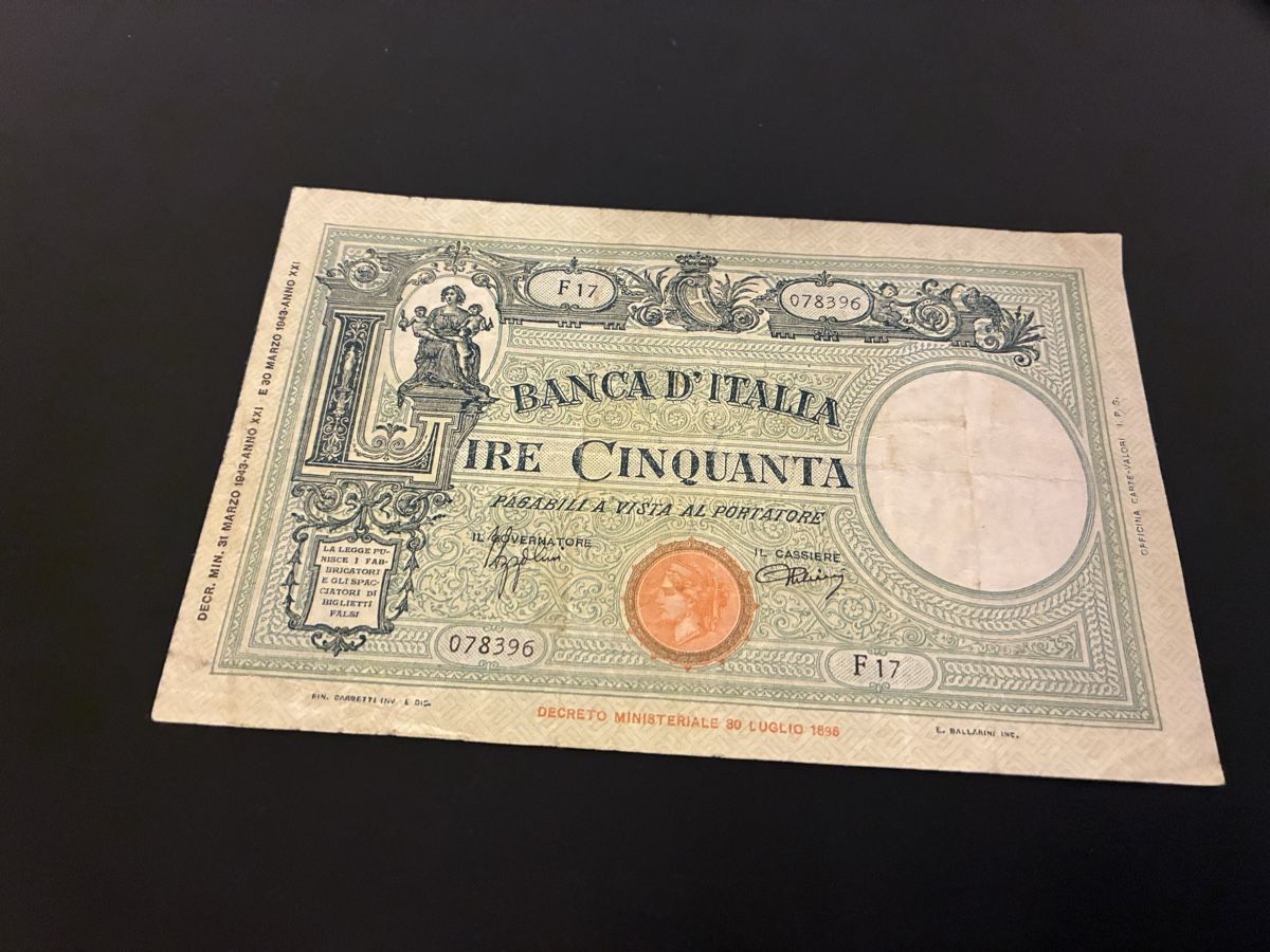 Billets de banque: 50 Lire 1943 – D'occasion à Dällikon par Woldbanknoten 1