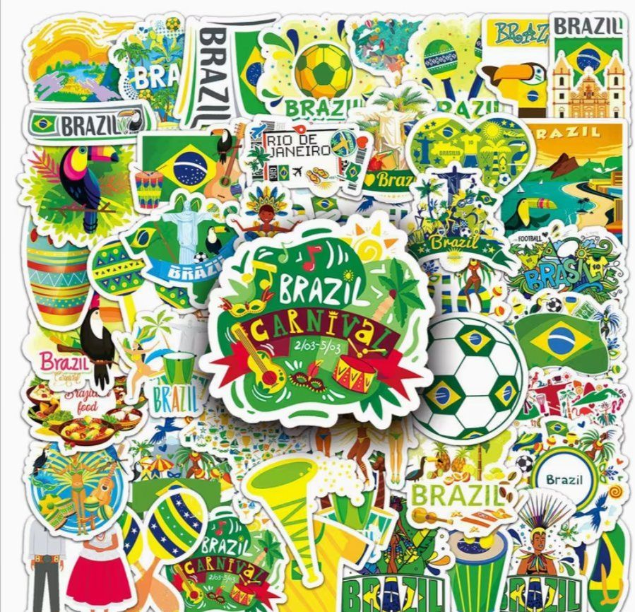 Sticker: 50x Sticker Brasilien – Nuovo e nell'imballaggio originale da Dintikon venduto da Vexi