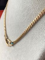 Vergoldete kette Blau OVAL