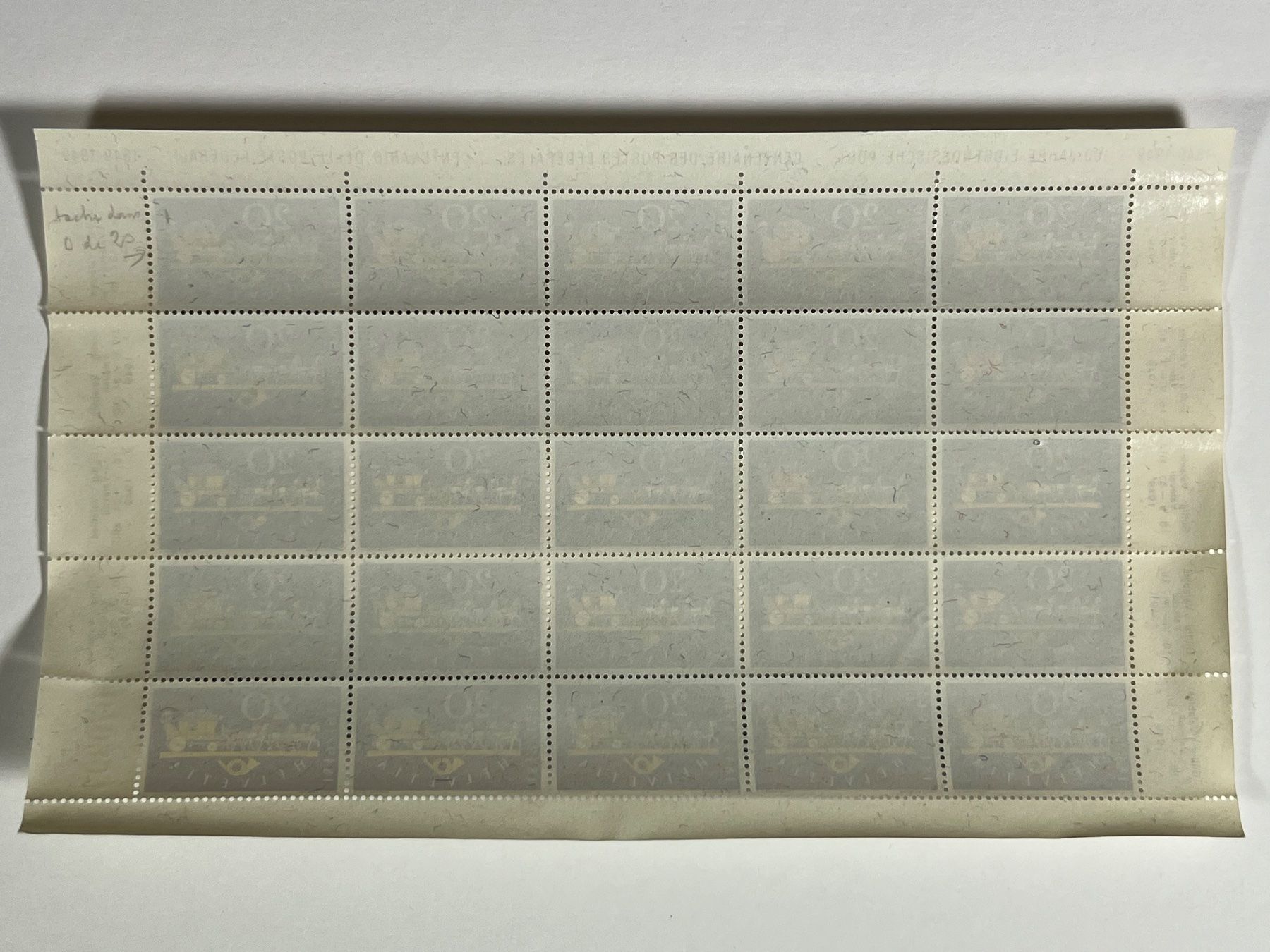 Tutti i francobolli: Briefmarke 1949 Bogen eidgenössische Post mit Abart – Usato da Wollerau venduto da Sammler-Ecke 3