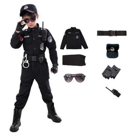 Costumi: Kinder Polizei Kostüm 7-teilig – Nuovo e nell'imballaggio originale da Gurmels venduto da Swisspod