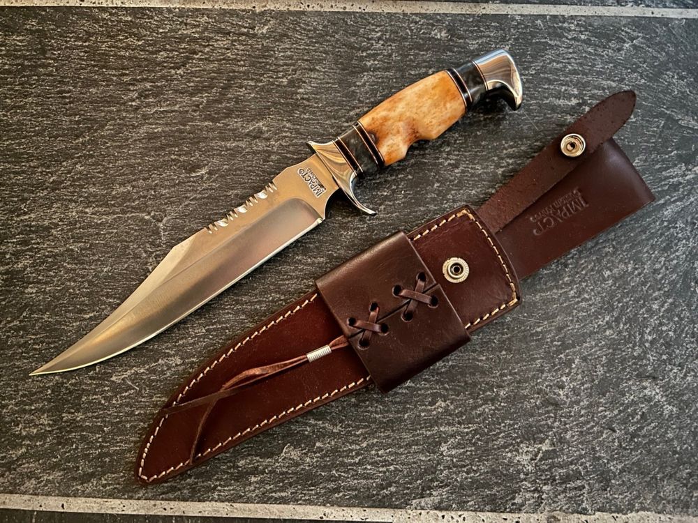Handgefertigtes Jagdmesser Mit Lederscheide – Edelstahl, Echtholzgriff, Perfekt Für Outdoor & Bushcraft