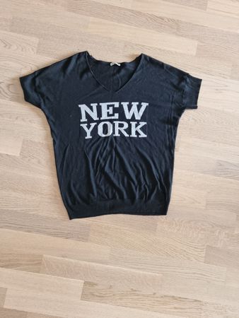 St.Diego Shirt Pulli New York schwarz V-Ausschnitt