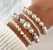Elegante Perlenarmbänder 4 Stück