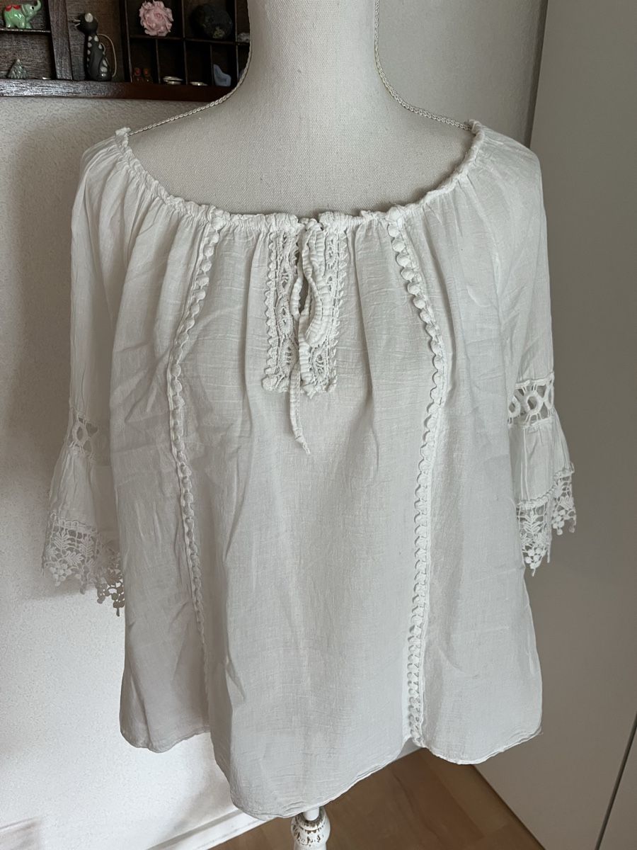 Camicette: Chicoree Bluse weiss ca. L – Usato da Herrenschwanden venduto da Kamel1