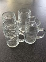 4 Bierkrüge Glas transparent guter Zustand