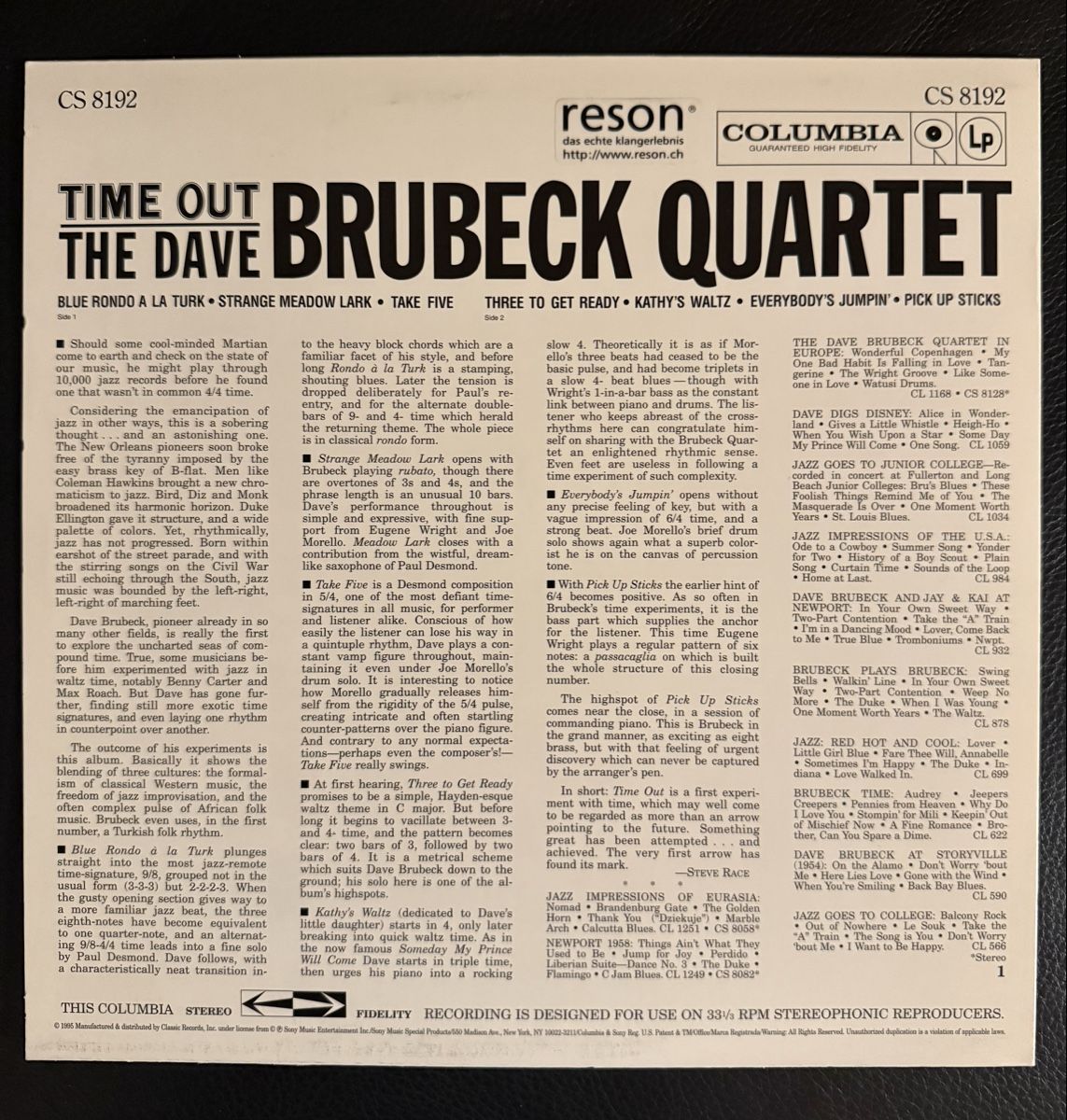 Dischi in vinile: The Dave Brubeck Quartet - Time Out   Jazz – Usato da Goldach venduto da Messerguru 2