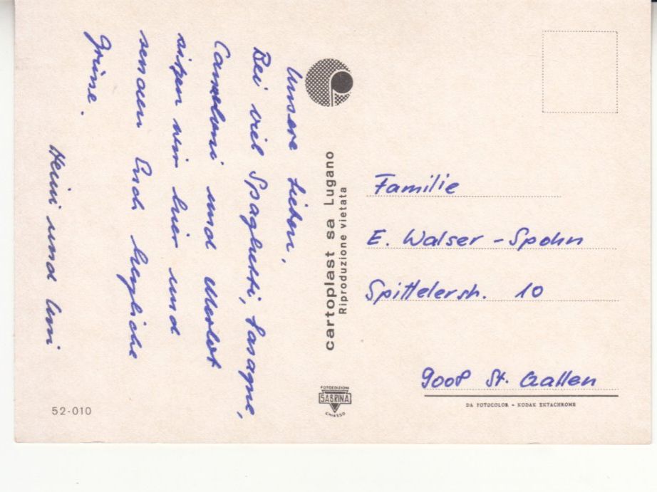 Cartoline postali: Locarno ca. 1970 – Usato da Bürglen TG venduto da StampGraf 1