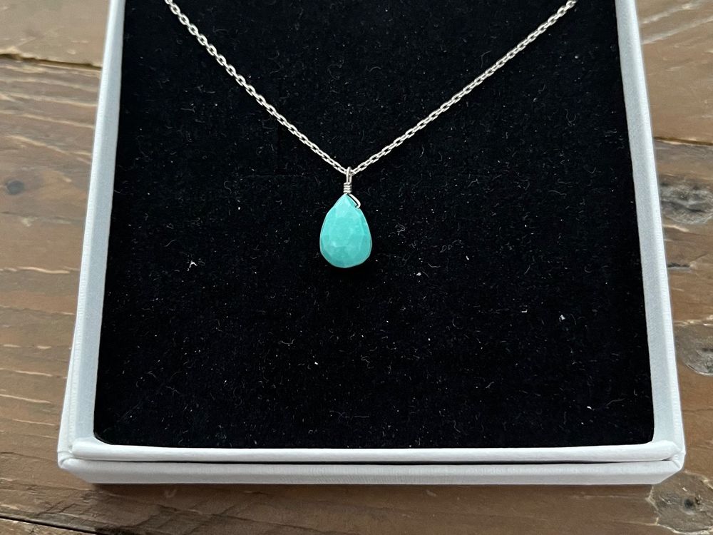 Budawi Arizona Türkis Anhänger - Echter Edelstein Nugget In 925er Silber Mit Lederband