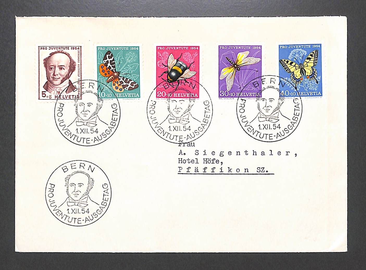Tutti i francobolli: 1954 FDC Pro Juventute Ersttagsbrief – Usato da Zürich venduto da Nobs1