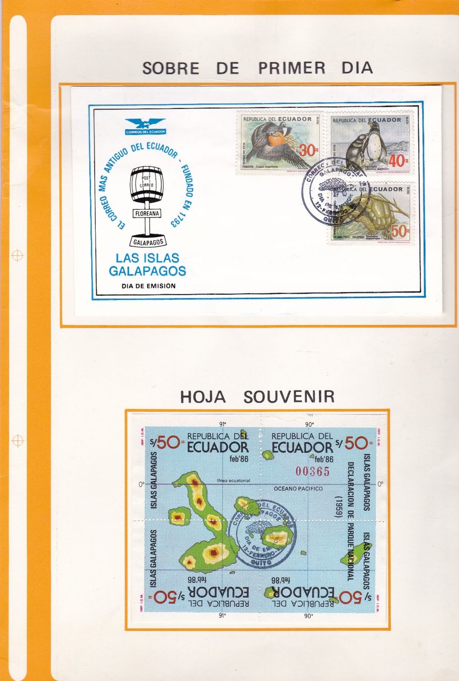 Tutti i francobolli: Galapagos Briefmarkenalbum Ecuador 1986 – Nuovo (secondo la descrizione) da Binningen venduto da Hahexa 2