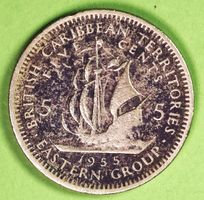 1955 / BRITISH CARIBBEAN TERRITORIES / 5 CENTS - MÜNZE !