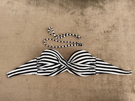 H&M Bikini Top - Size 75C cup - Black and White Striped Look