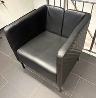 Sessel IKEA, Kunstleder schwarz, ohne Kissen