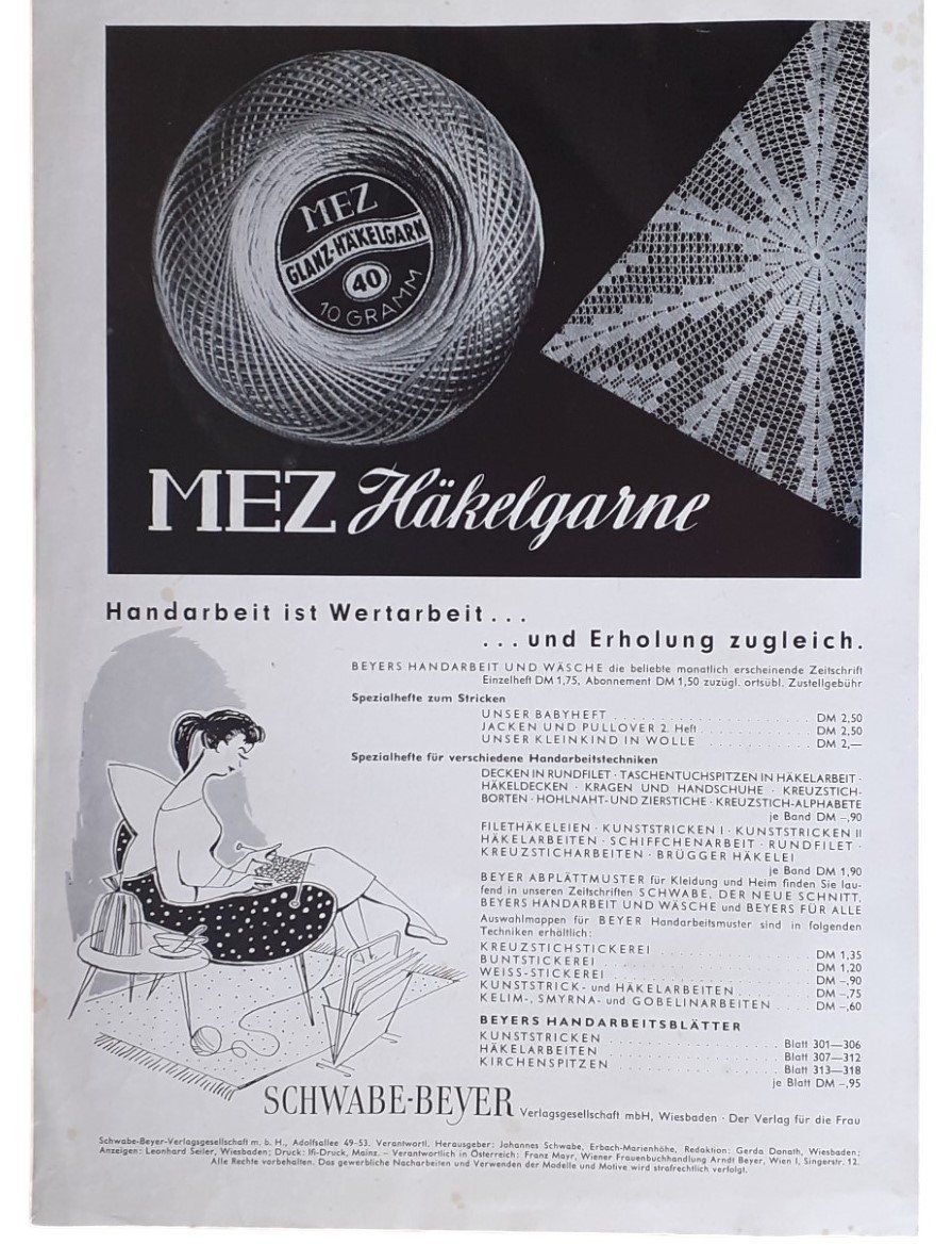 Zeitschriften & Magazine: Handarbeit Anleitung Häkeln 1950er – Gebraucht aus Mörschwil von wunderkiste44 2