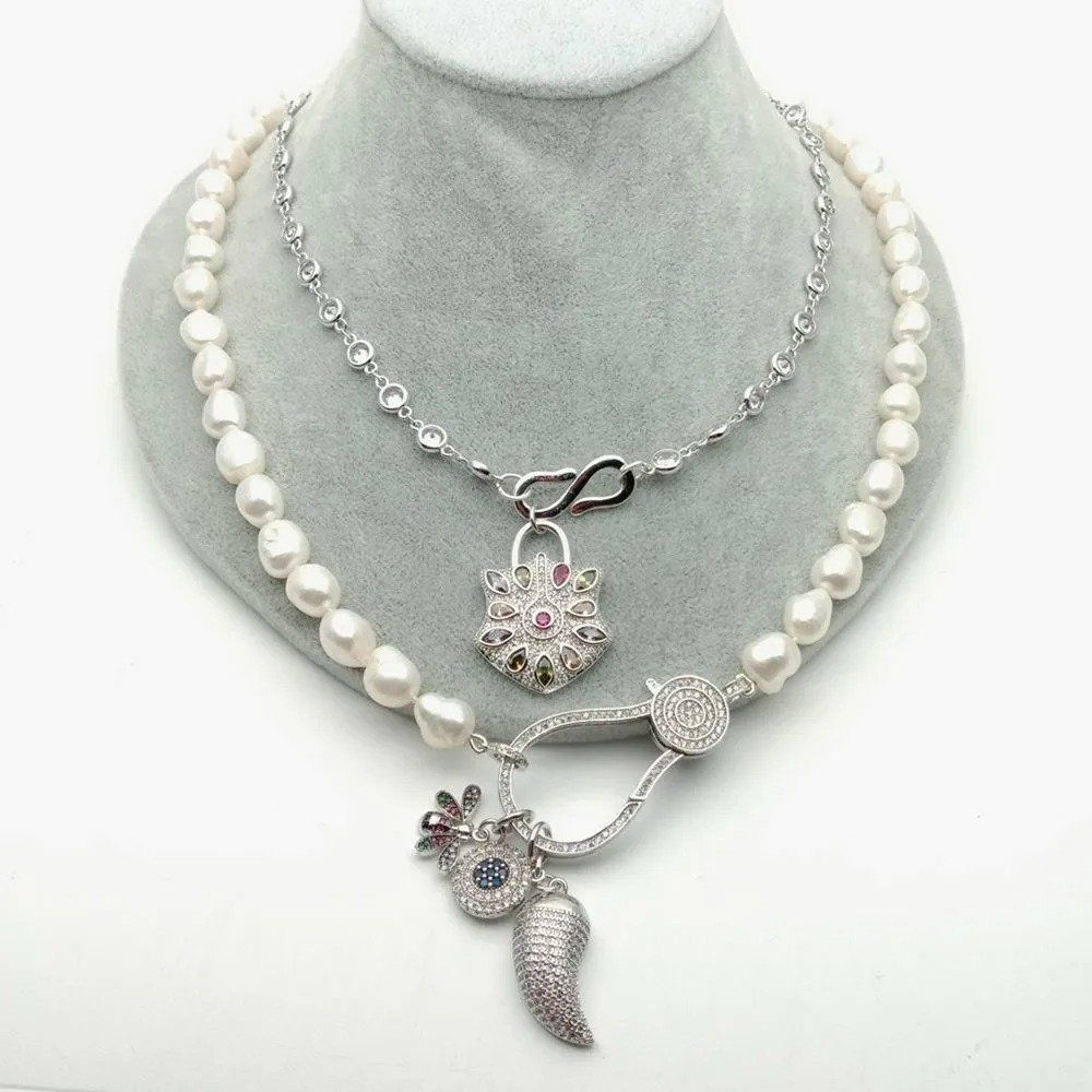 Ketten: Mina weiss Perlen Kette Collier Perle Perlenkette Echt Krist – Neu (gemäss Beschreibung) aus Prilly von ilyria73 1