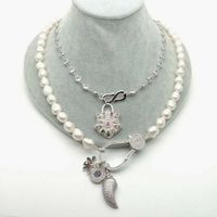 Mina weiss Perlen Kette Collier Perle Perlenkette Echt Krist