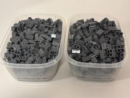 1000x Lego 1x2 Mausersteine dunkelgrau (masonry brick) NEU