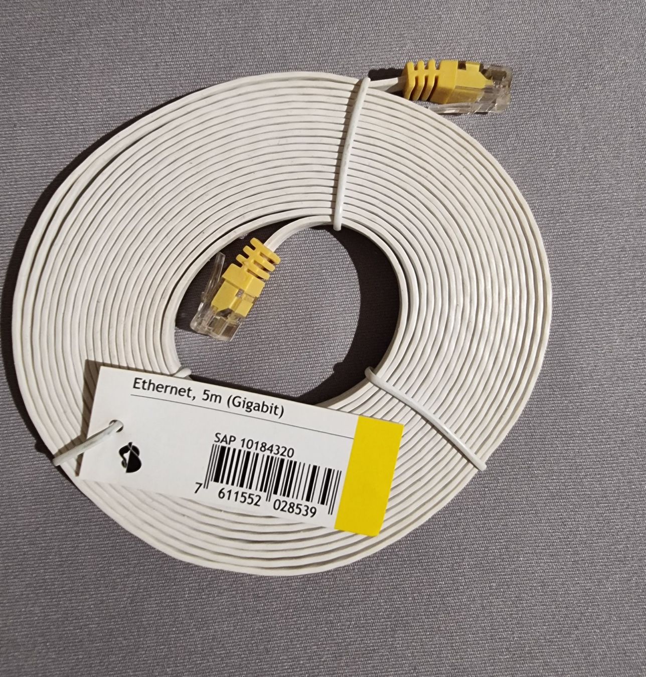 Swisscom Kabel: Ethernet Kabel 5m weiss, Patchkabel RJ-45 - RJ-45, – Neu und originalverpackt aus St.gallen von herr_gamster