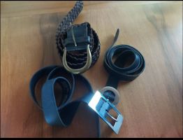 geflochtener retro ledergürtel braun top zustand+2 schwarze
