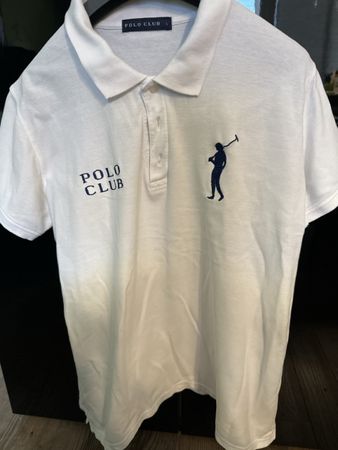 Polo Club Poloshirt weiss Grösse L Golf Motiv