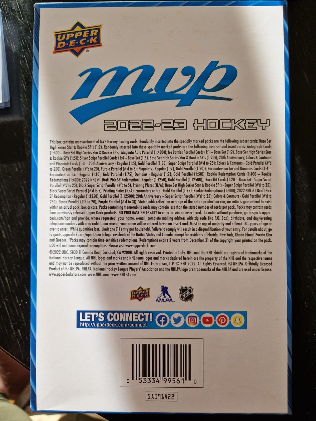 NHL Carte collezionabili: NHL Pack de cartes Upper Deck MVP 2022-2023 – Nuovo e nell'imballaggio originale da Lutry venduto da SwissBBCards 4