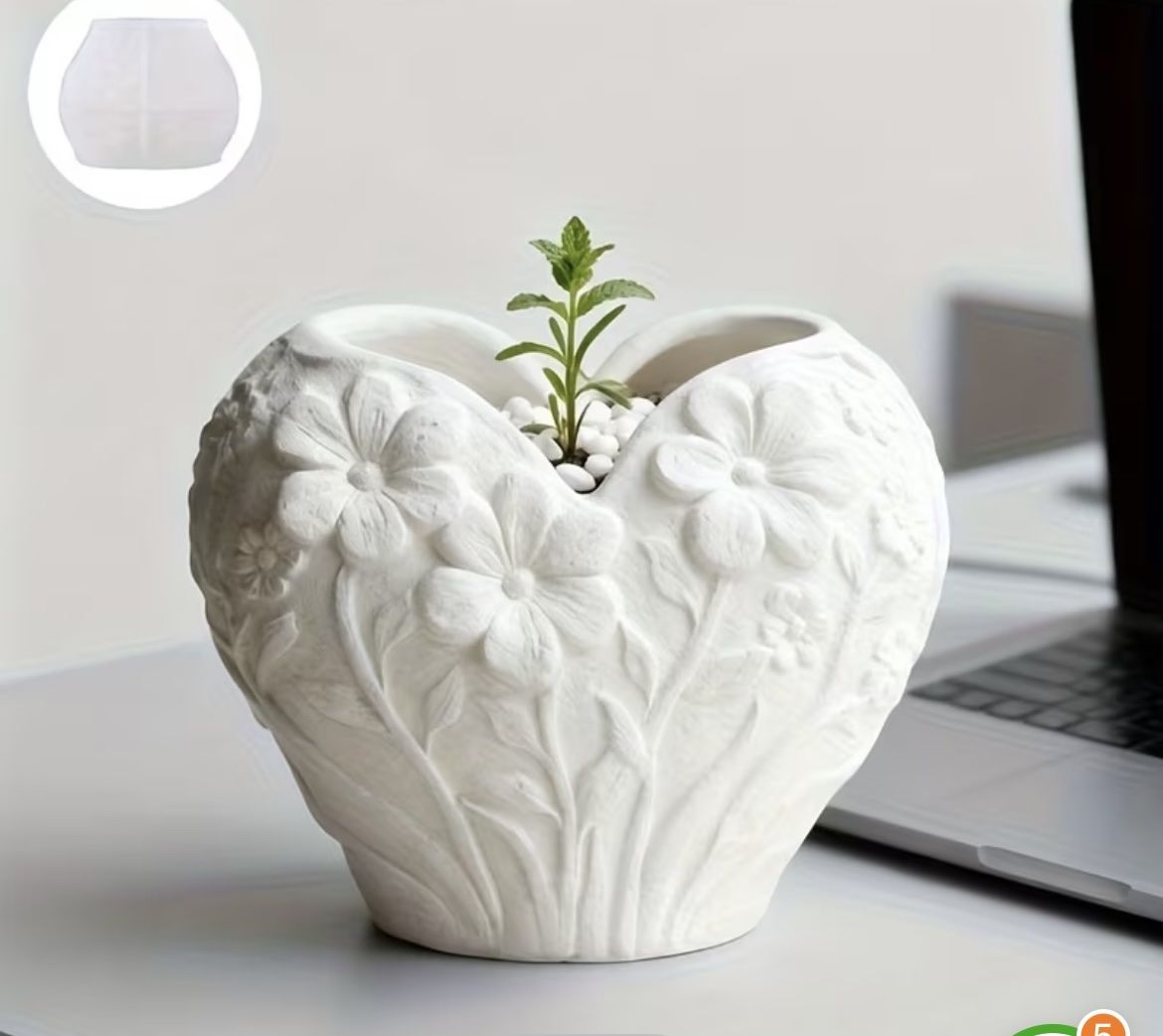 Kit bricolage: Silikonform Herz weiss Blumenrelief – Usato da Au ZH venduto da Jaggy4 2