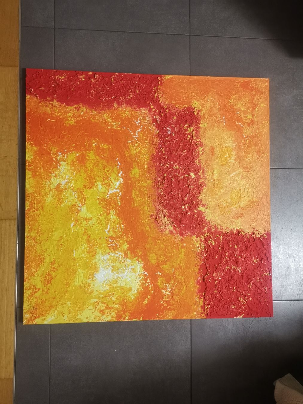 Gemälde: Gemälde Kunstwerk 80 x 80cm – Gebraucht aus Küssnacht am Rigi von Gold_und_mehr