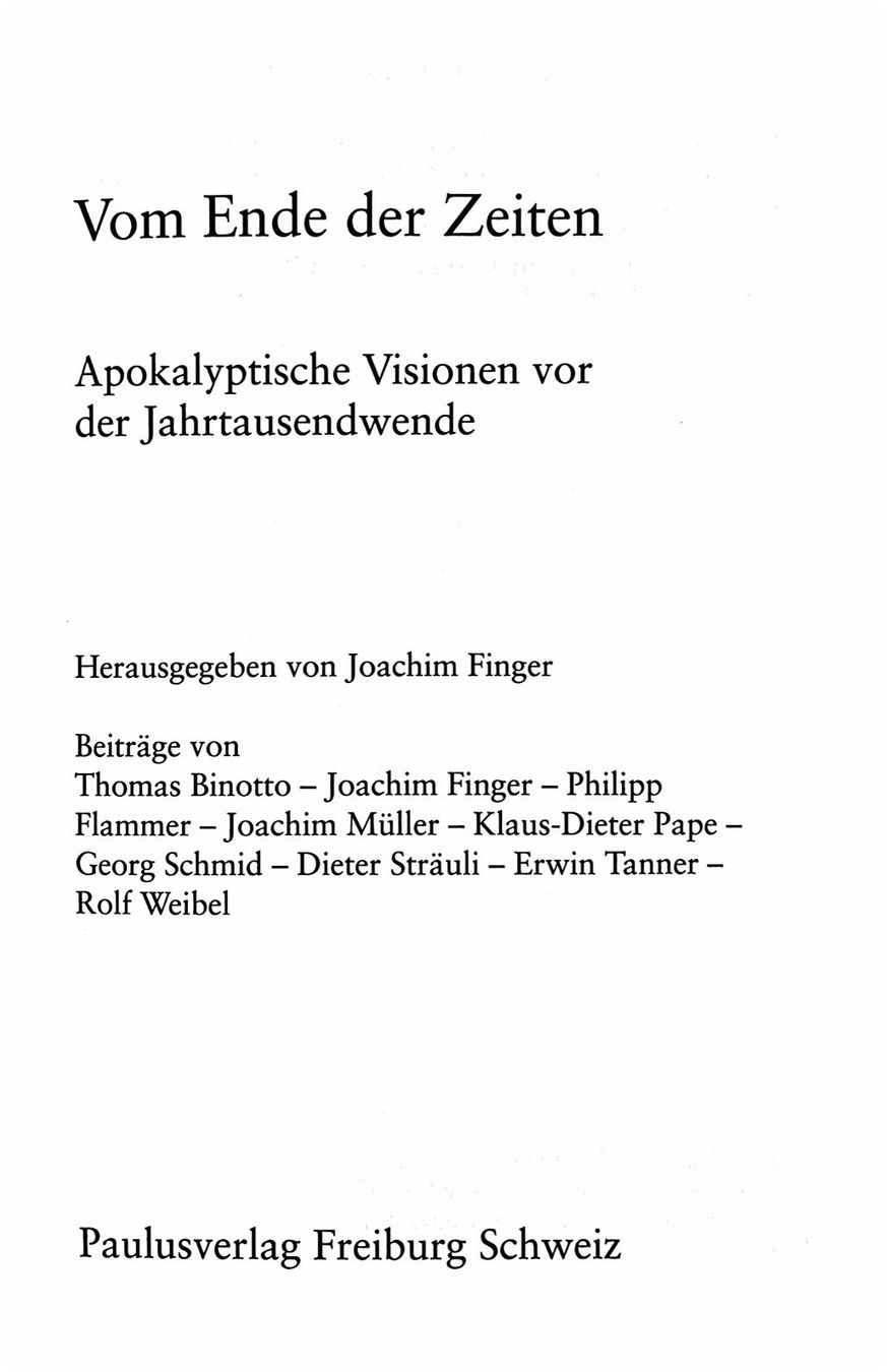 Bücher: Vom Ende der Zeiten – Neu (gemäss Beschreibung) aus Sarnen von Livres 2