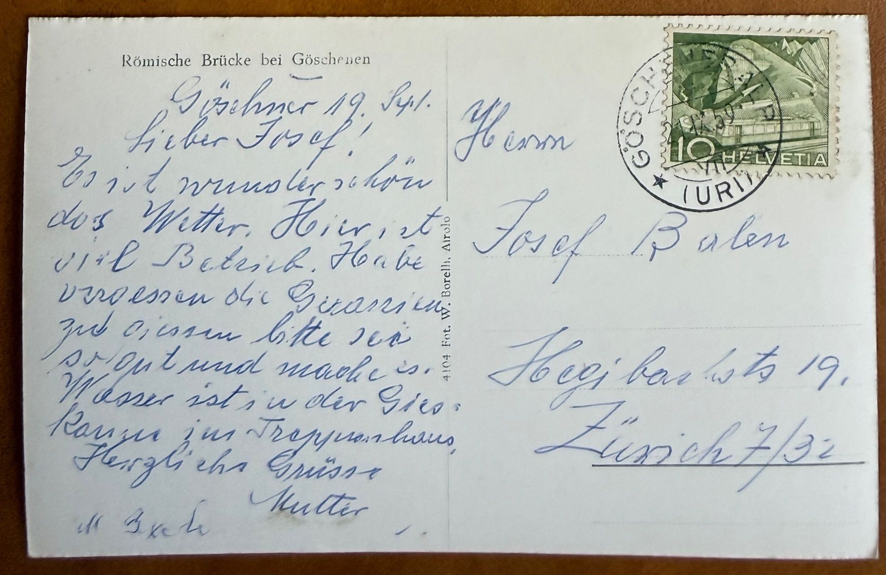 Cartoline postali: Göschenen - Römische Brücke 1959 – Usato da Lutry venduto da Ediego 1