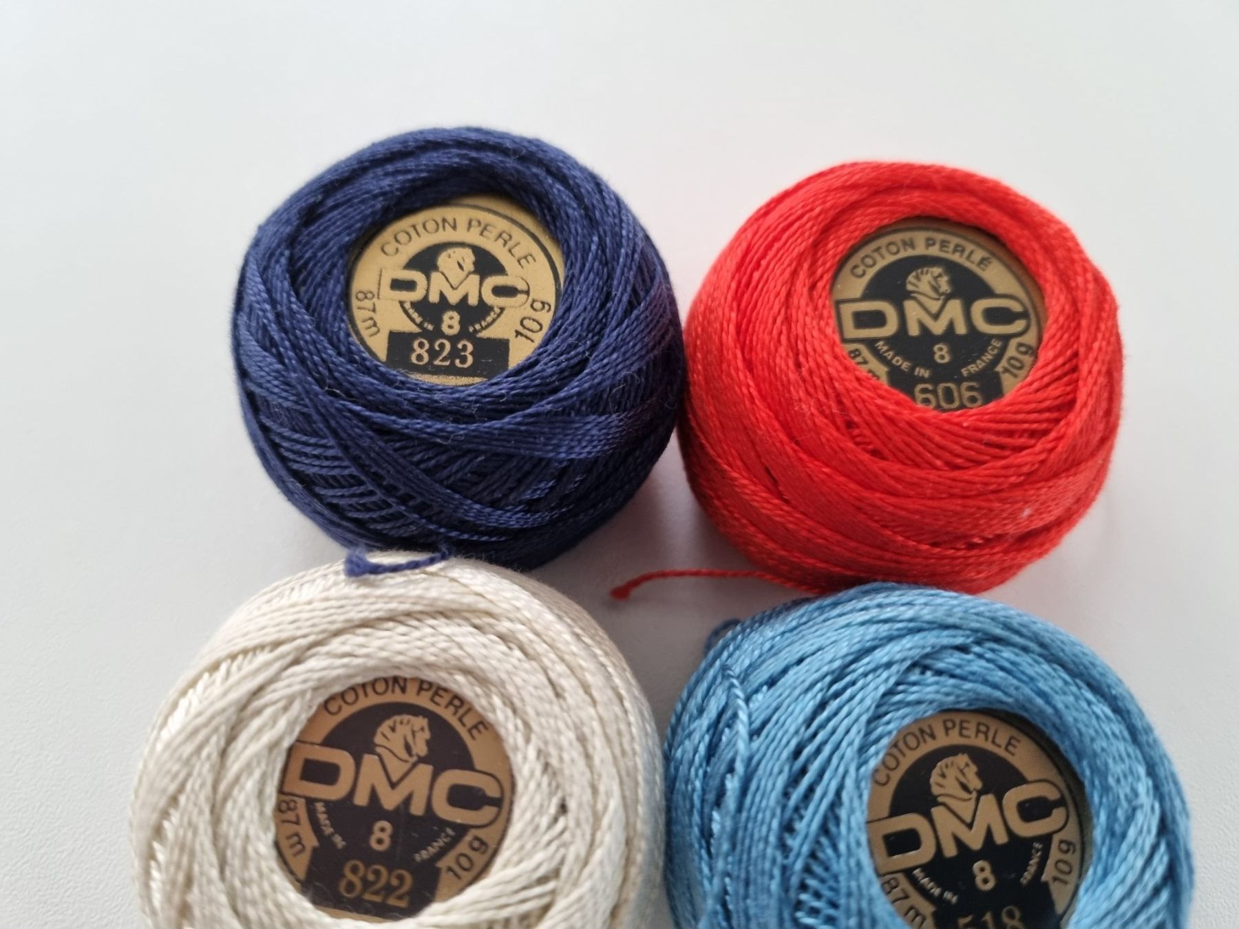 Cordicelle & Fili: DMC Coton Perlé Nr. 8 Royal Navy Palette 4 Farben – Nuovo e nell'imballaggio originale da Mels venduto da DACRI 6