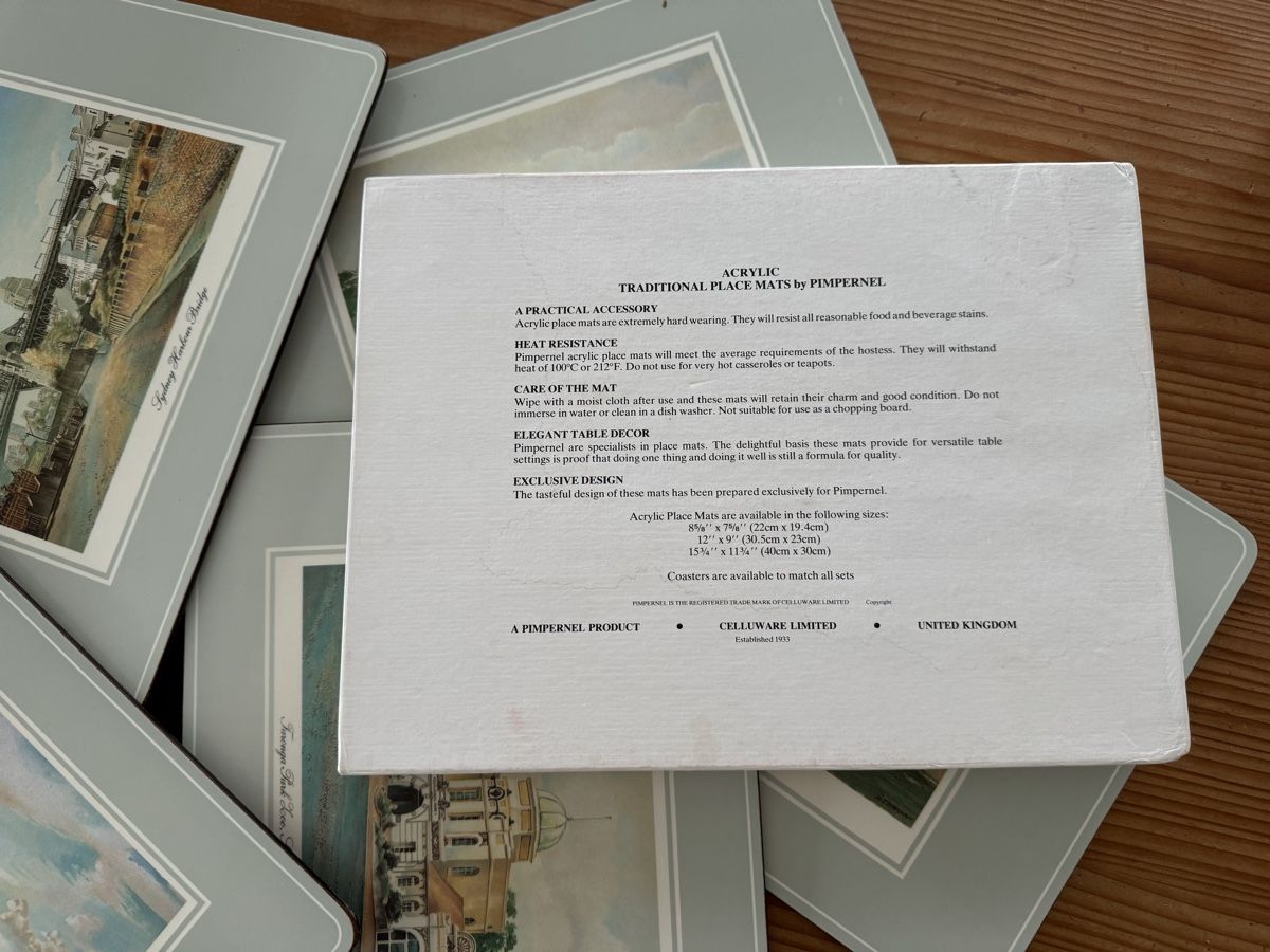 Sottobicchieri: 6 Pimpernel Platzsets, Sydney Australien, Acryl – Usato da Lanzenhäusern venduto da Galaa 6