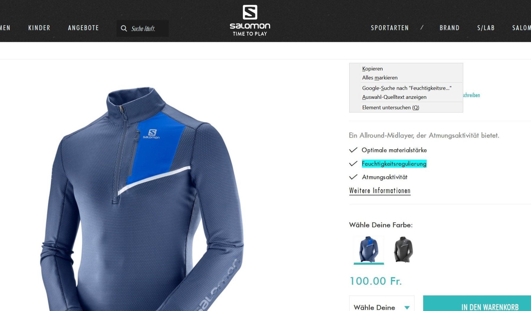 Salomon Jacken: S NEU Salomon Sportshirt Pullover Wandershirt Wanderjacke – Neu und originalverpackt aus Steffisburg von Erdling0 1