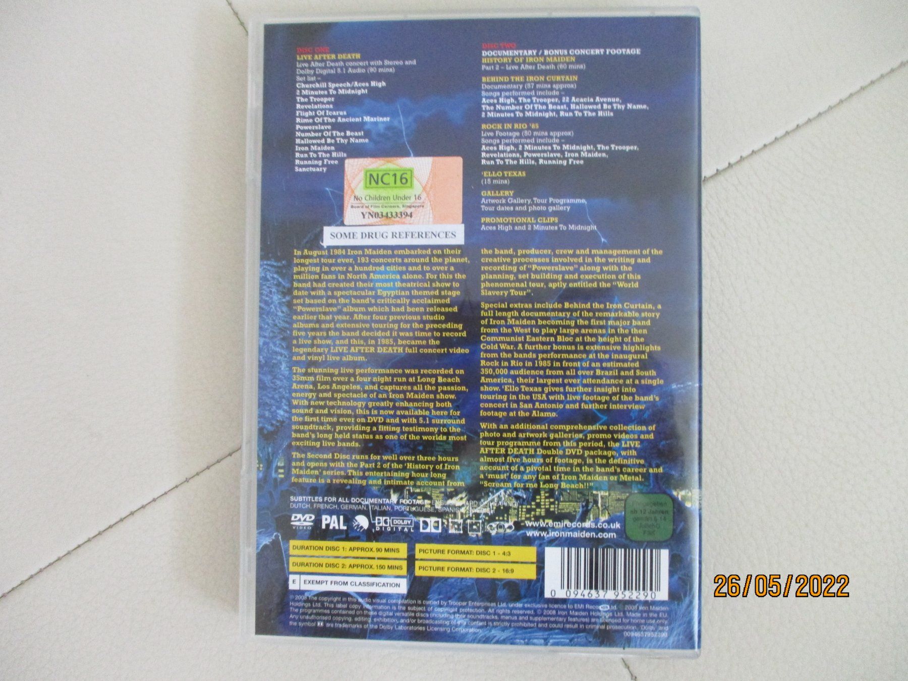 Tutti i DVDs: Iron Maiden -- Live after Death -- 2 DVDs – Usato da Liestal venduto da Disc-Point 2