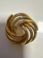 Modernistische Vintage Brosche Wirbel / Strudel Goldfarben 1
